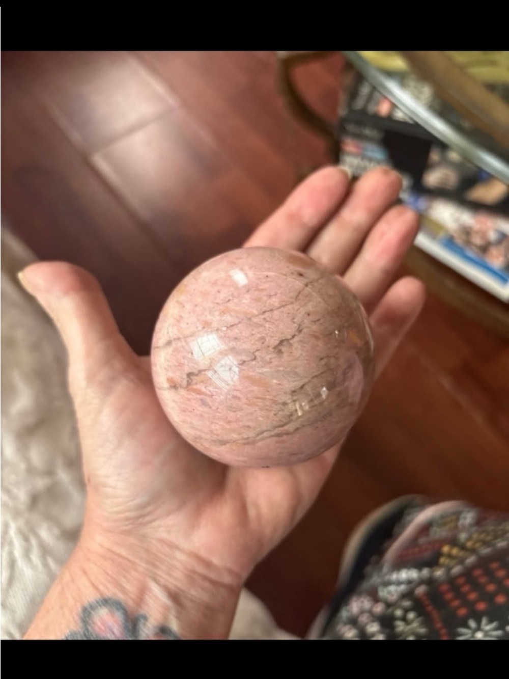 Pink Rhodonite Sphere - Picture 6 of 8